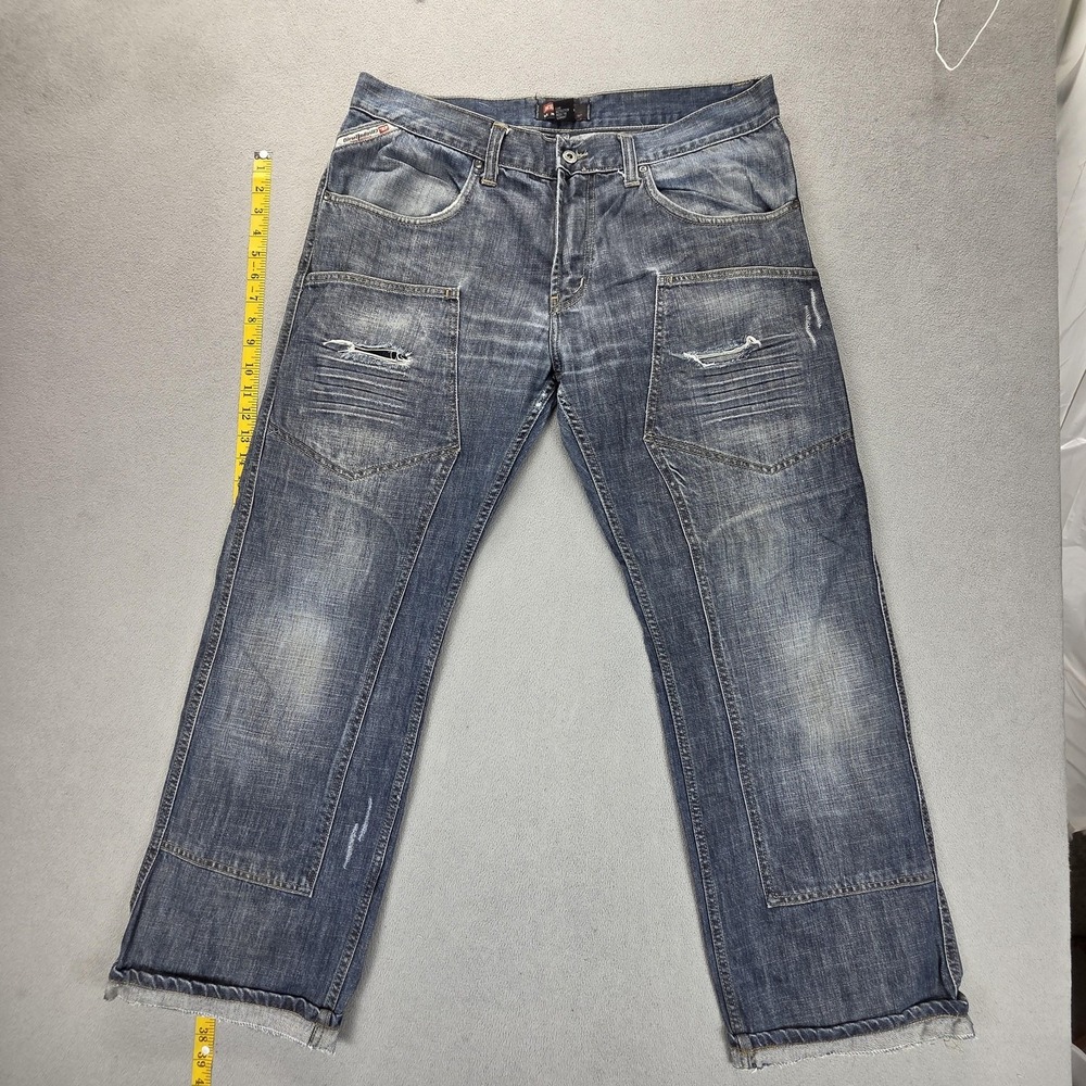 Diesel Jeans Mens Blue Med Wash Relaxed Fit Distressed‎ Denim Fits 36x30
